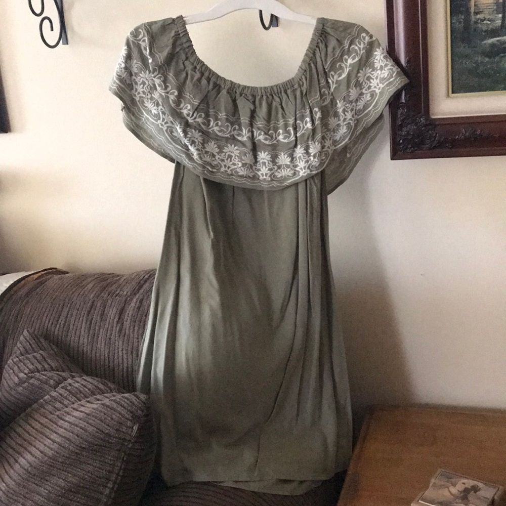 Khaki green summer dress